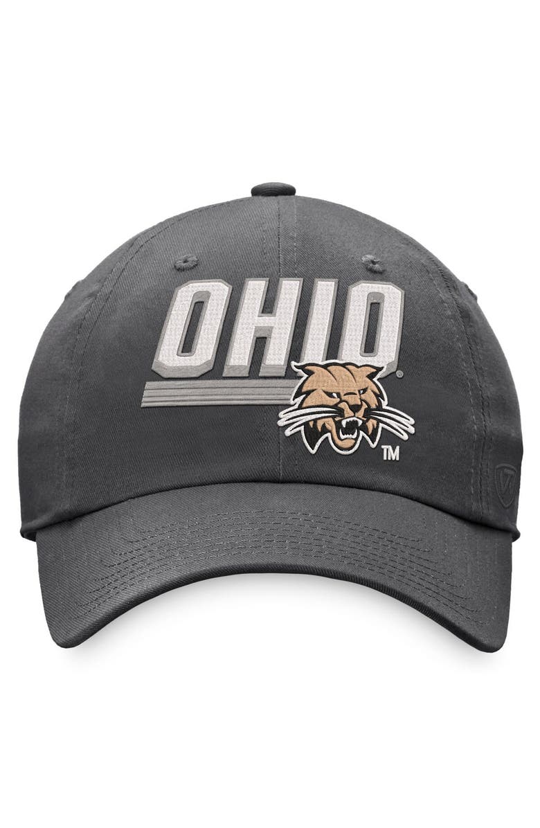 TOP OF THE WORLD Men's Top of the World Charcoal Ohio Bobcats Slice Adjustable Hat, Alternate, color, 