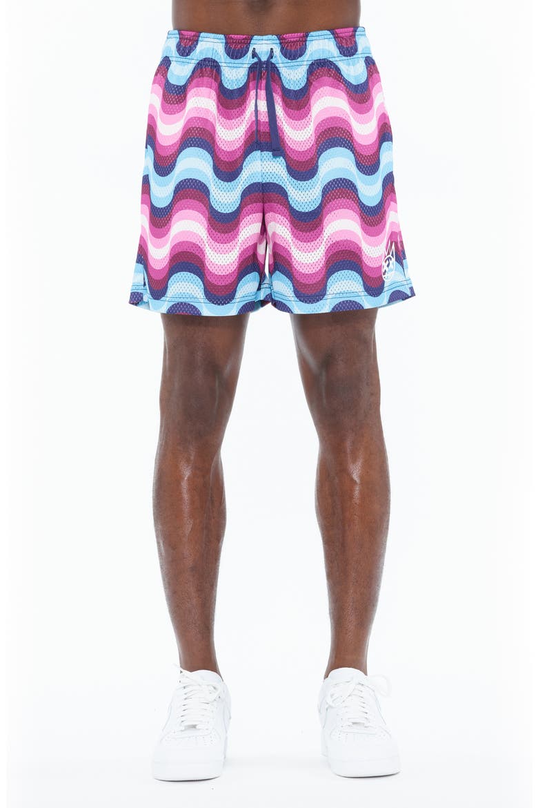Zigzag Mesh Shorts, Main, color, BLUE WAVE