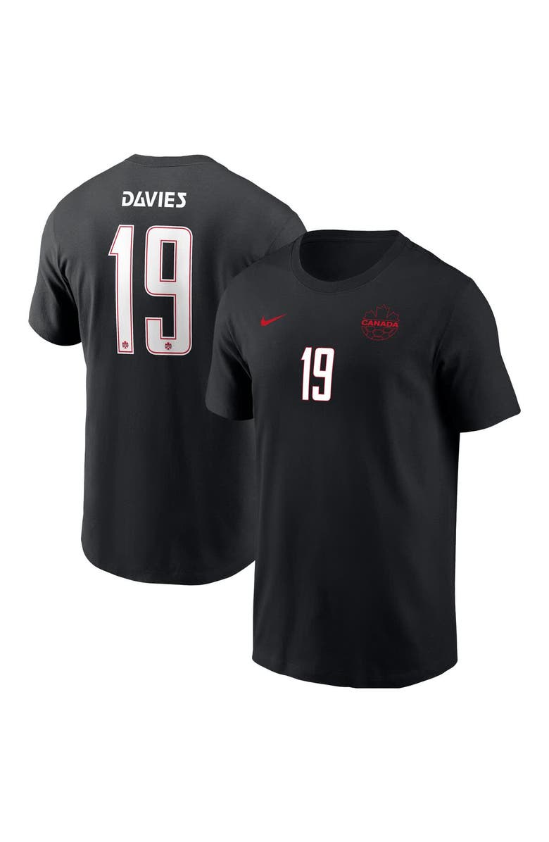 Nike Men's Nike Alphonso Davies Black Canada Soccer Away Name & Number T-Shirt, Alternate, color, Black