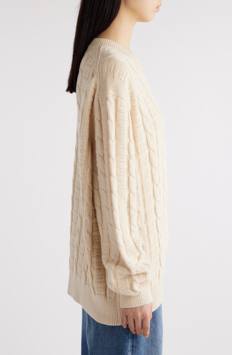 Acne Studios Kelviro Cable Stitch Crewneck Sweater, Alternate, color,