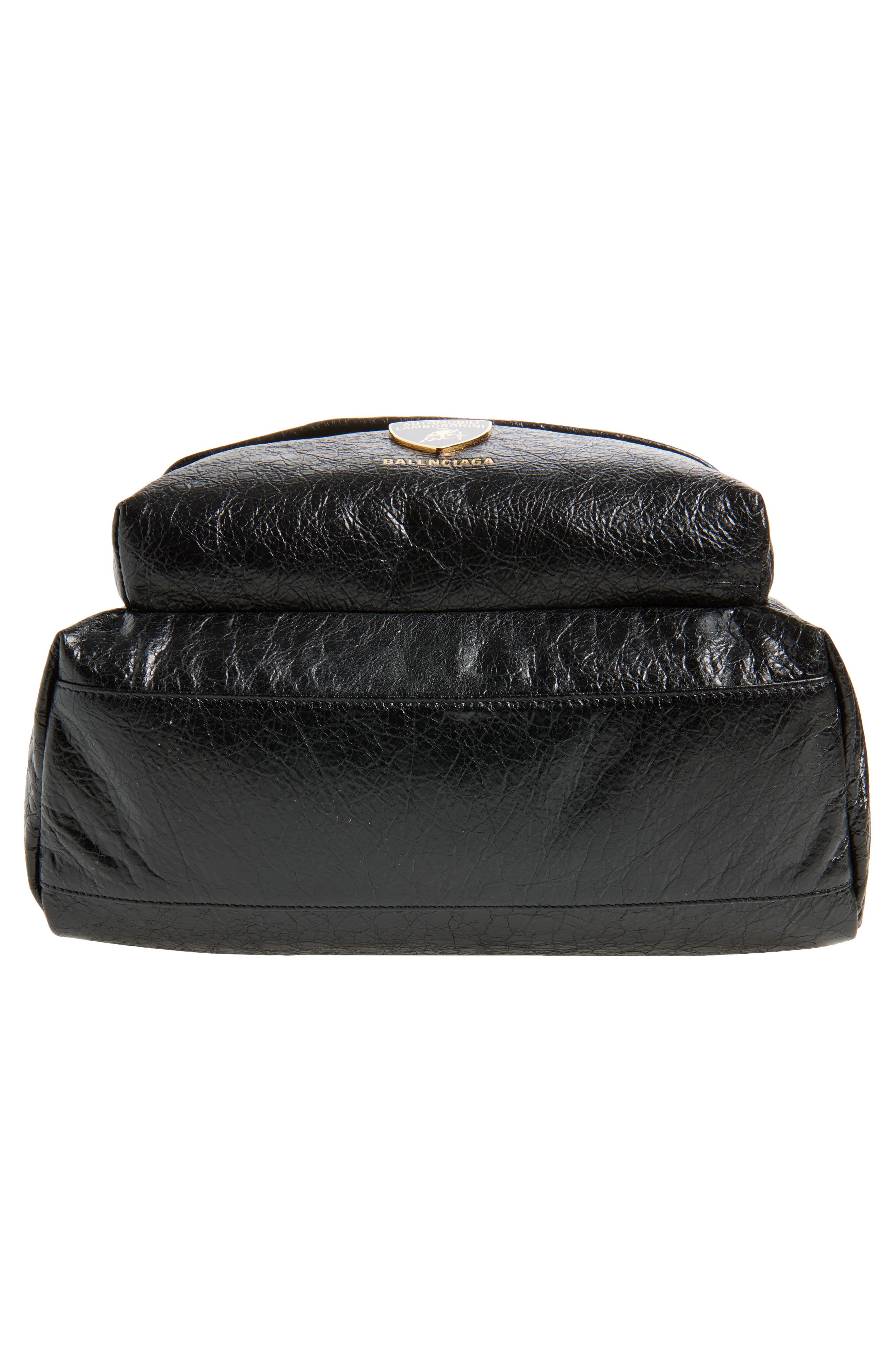 Balenciaga x Automobili Lamborghini Explorer Leather Backpack, Alternate, color, 1000 Black