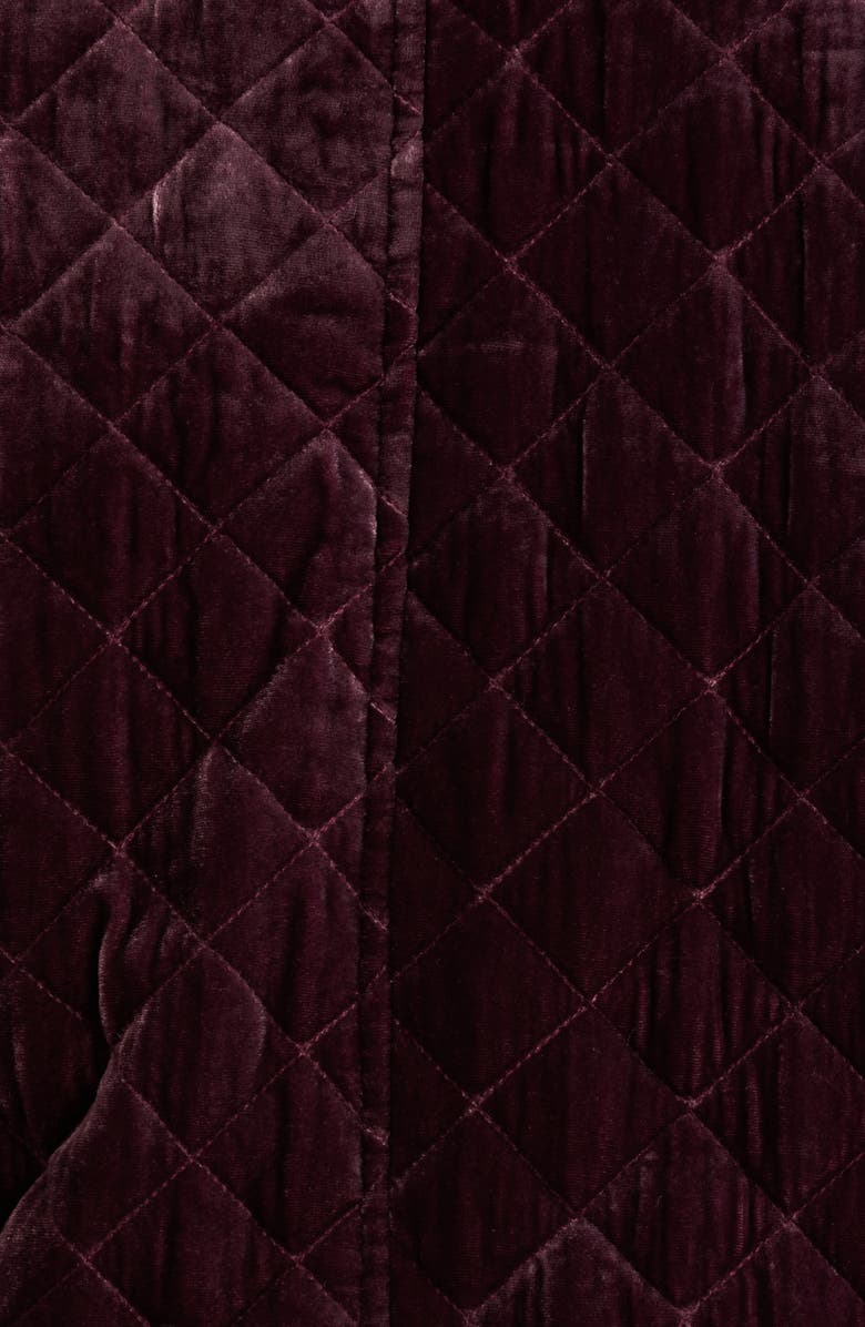 Marine Layer Anita Velvet Quilted Bomber Jacket, Alternate, color, Fig