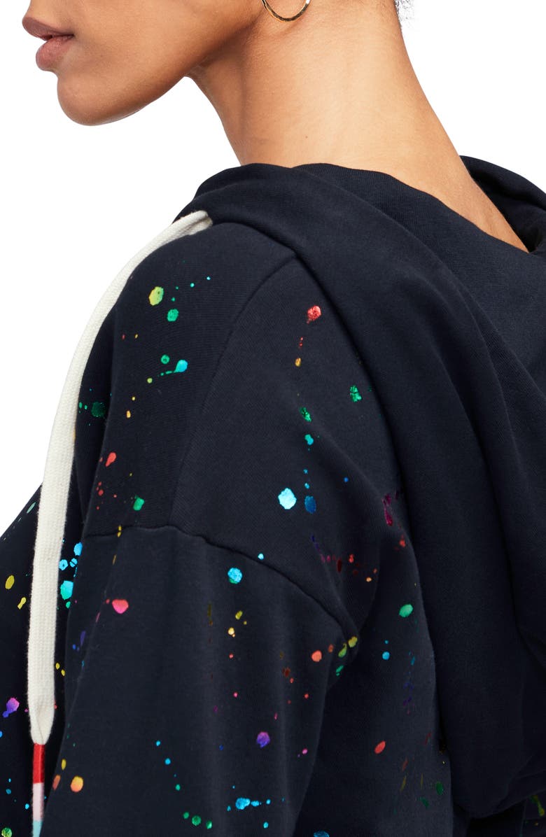 Wildfox Ray Foil Splatter Cotton Blend Hoodie, Alternate, color,