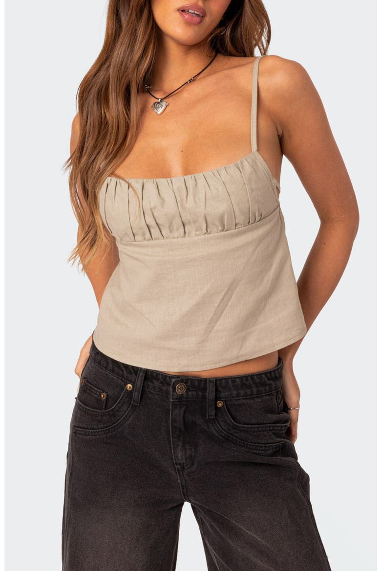 Tie Back Cotton Camisole, Main, color, OLIVE
