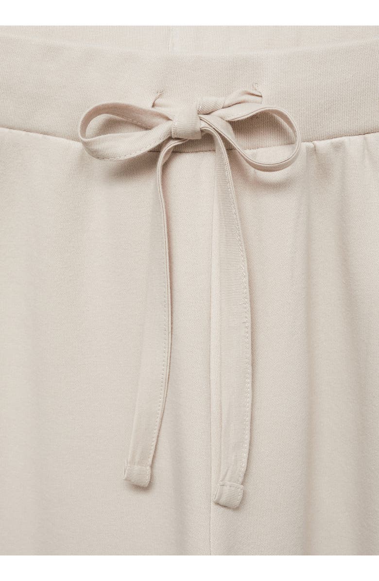 MANGO Cotton Blend Wide Leg Drawstring Pants, Alternate, color,