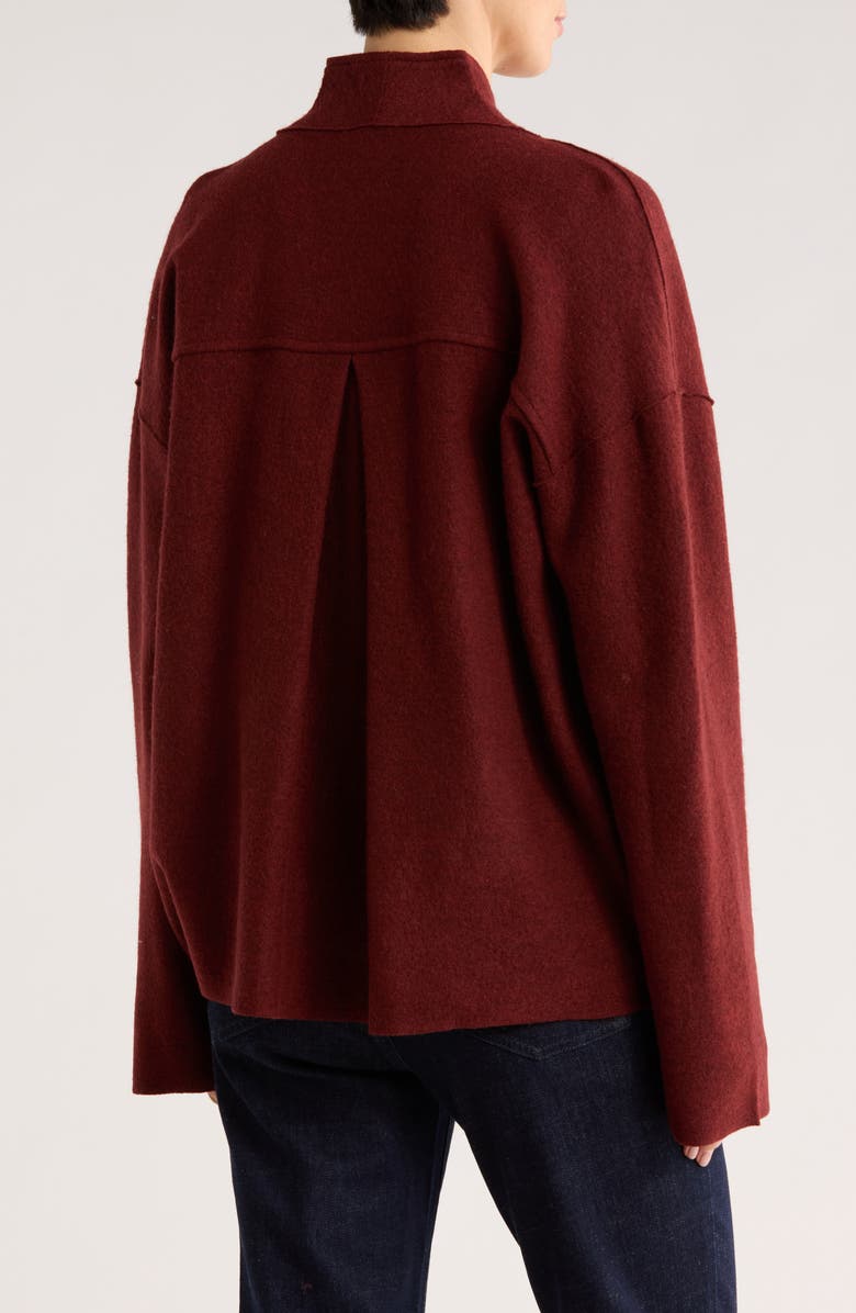 Eileen Fisher Wool Open Front Jacket, Alternate, color, Redwood