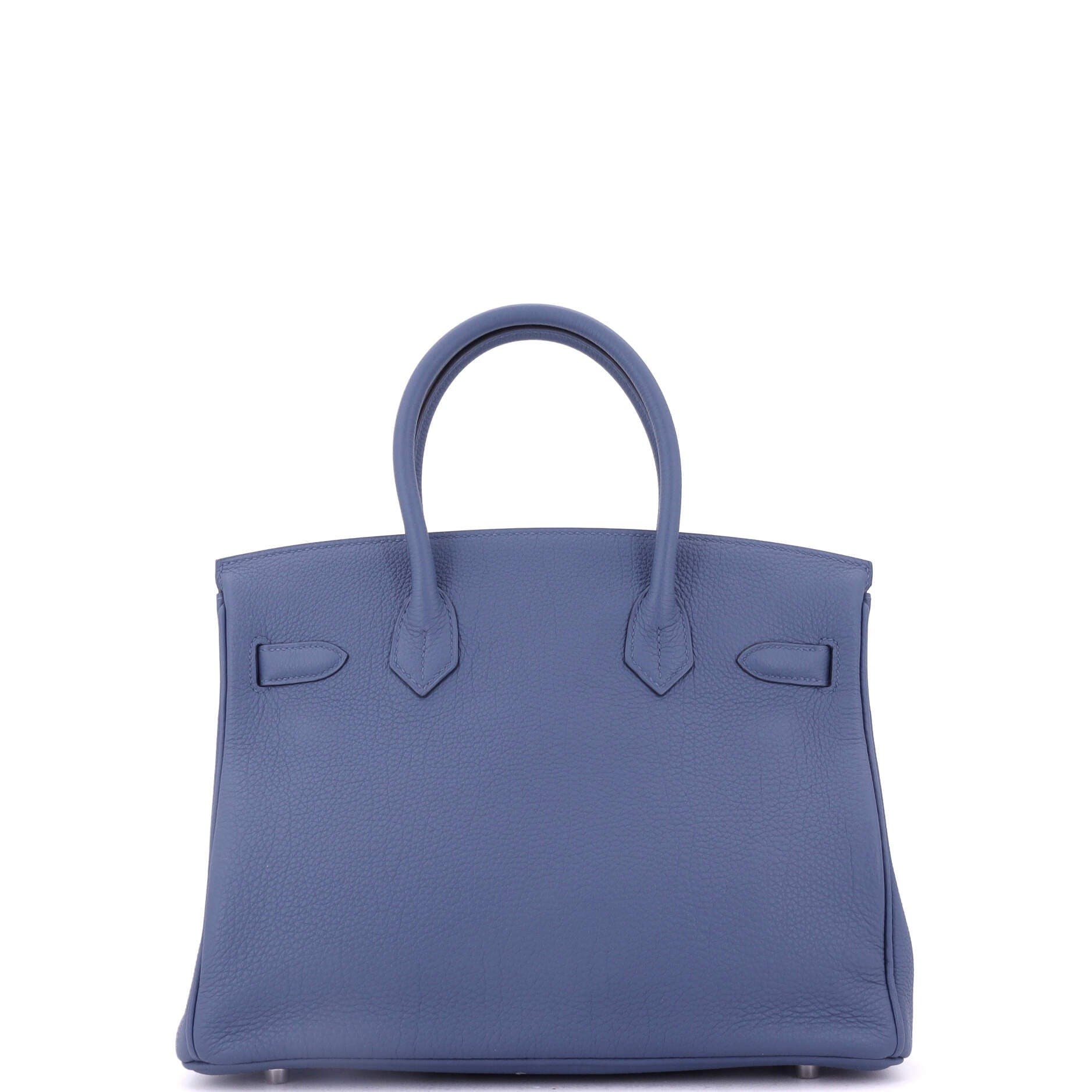 Pre-Owned Hermes Birkin Handbag Blue Togo with Palladium Hardware 30, Alternate, color, 