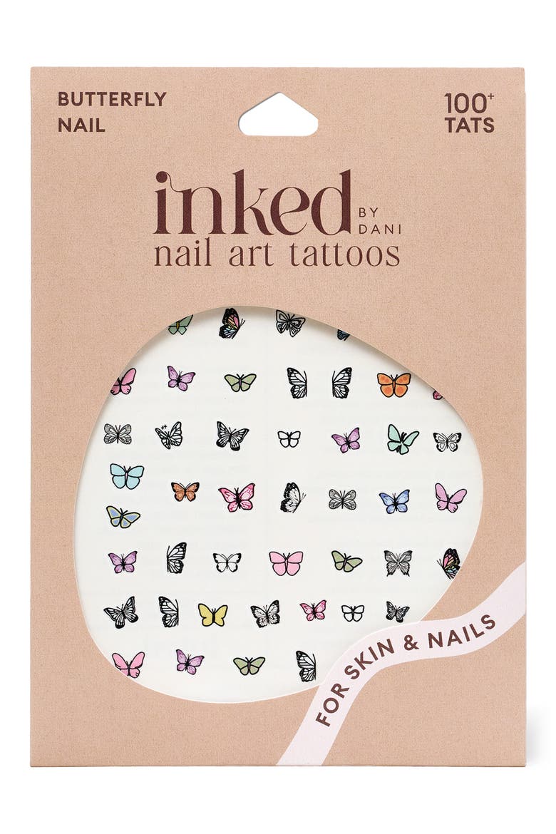 Butterfly Nail Art Temporary Tattoos, Alternate, color, MULTI
