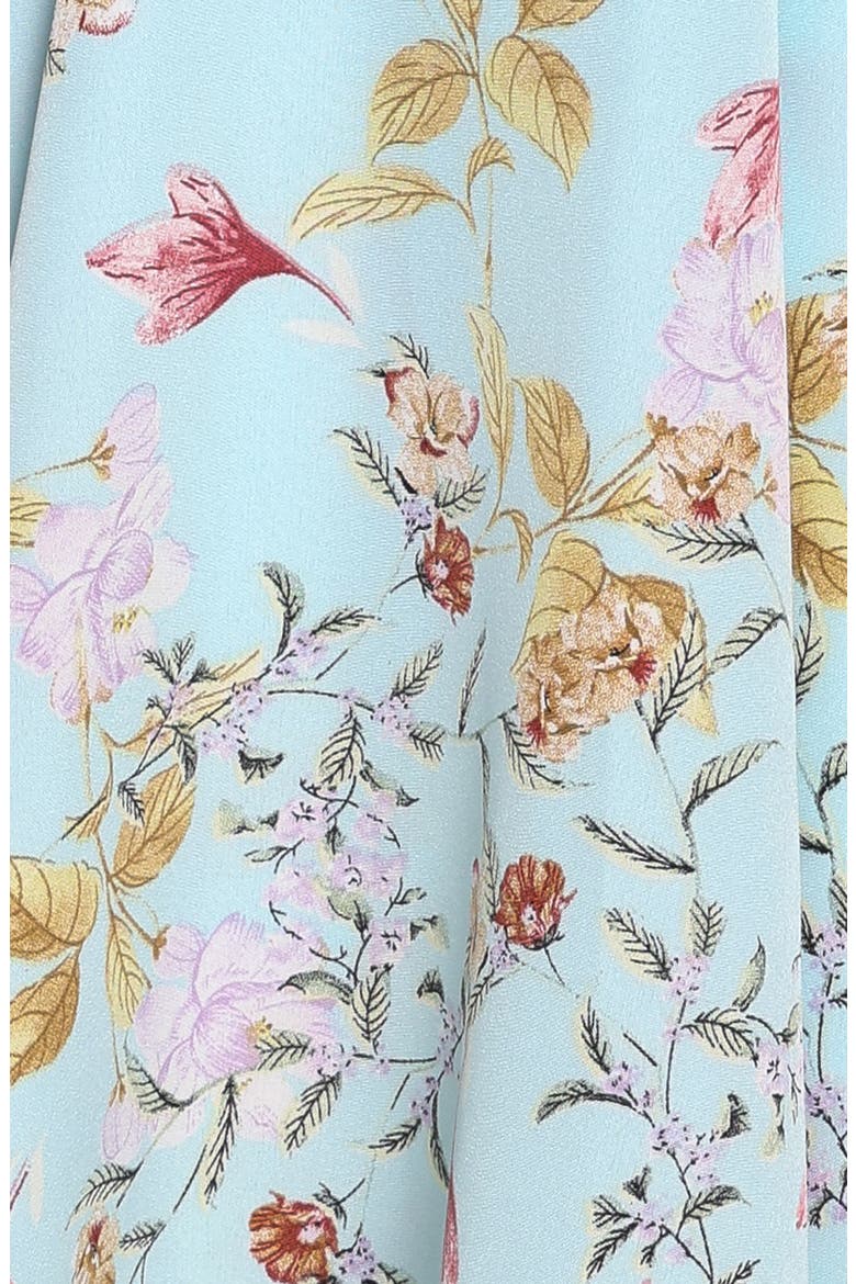 Marta Strapless Floral Midi Dress, Alternate, color, BLUE FLORAL