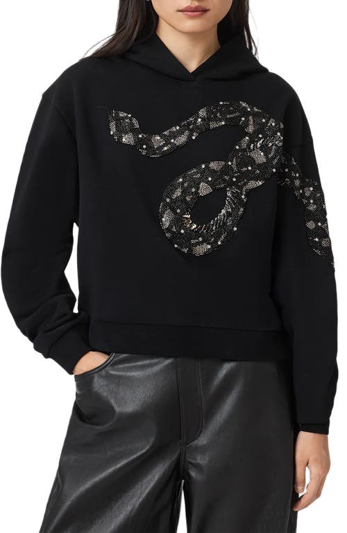 Allsaints Alenka Pippa Beaded Hoodie In Black