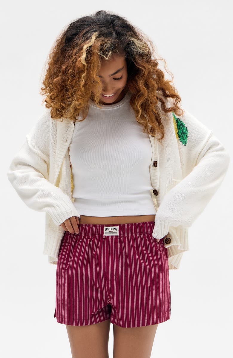 BDG Urban Outfitters Red Striped Boxer Shorts, Alternate, color, 