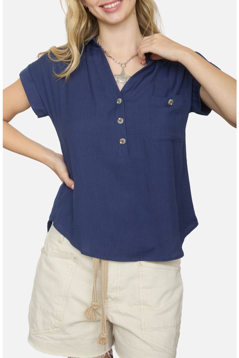 Half Button Shirt, Main, color, NAVY