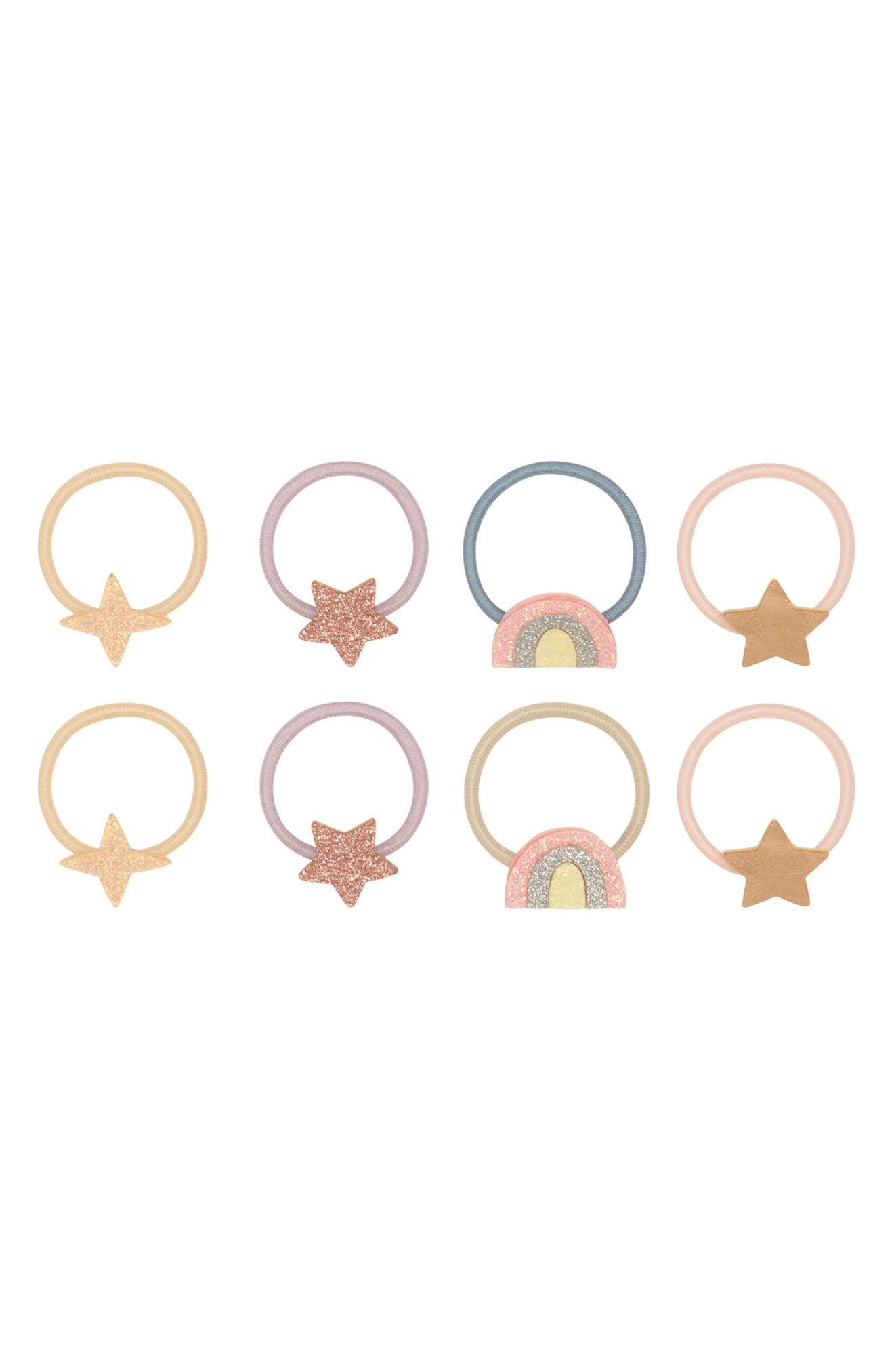 Mimi & Lula Kids' 8-pack Rainbow & Star Mini Ponytail Holders In Multi