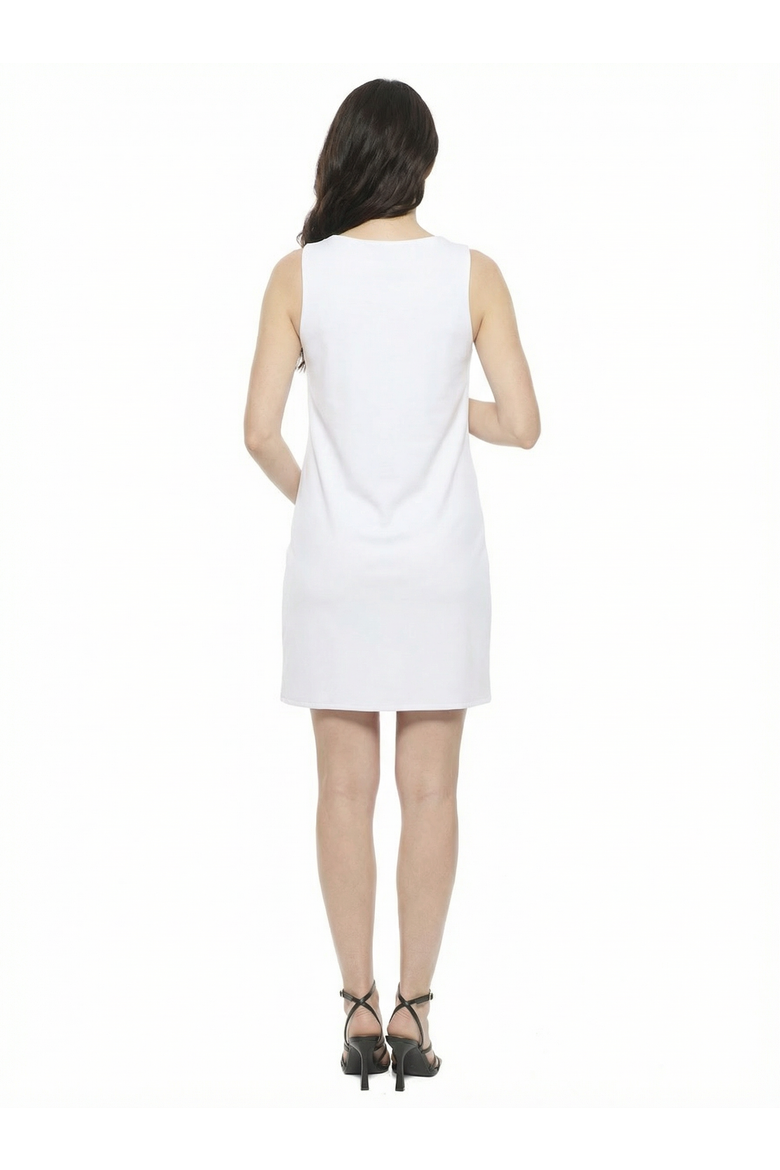 Maternity Round Neck Sleeveless Mini Shift Dress, Alternate, color, White