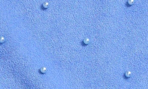 Ava & Yelly Kids' Faux Pearl Cover-up Crop Top & Shorts Set In Periwinkle