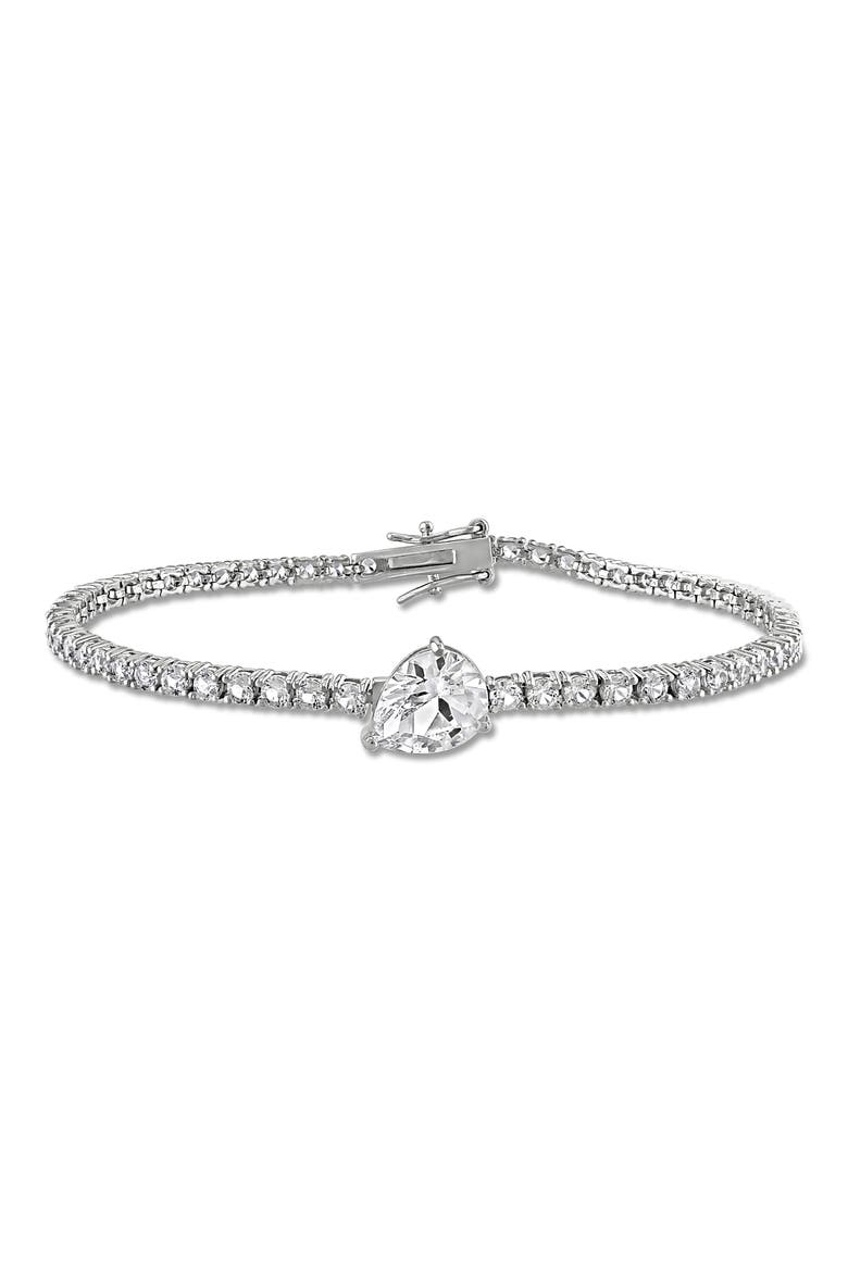 Lab-Grown White Sapphire Tennis Bracelet, Main, color, WHITE