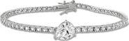DELMAR Lab-Grown White Sapphire Tennis Bracelet