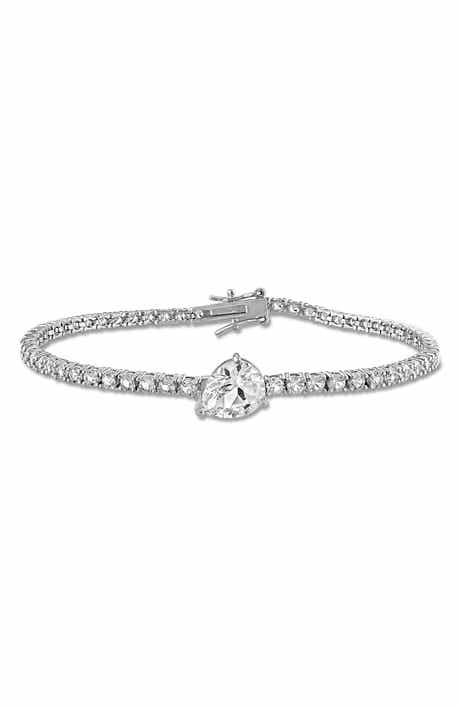 Lab-Grown White Sapphire Tennis Bracelet