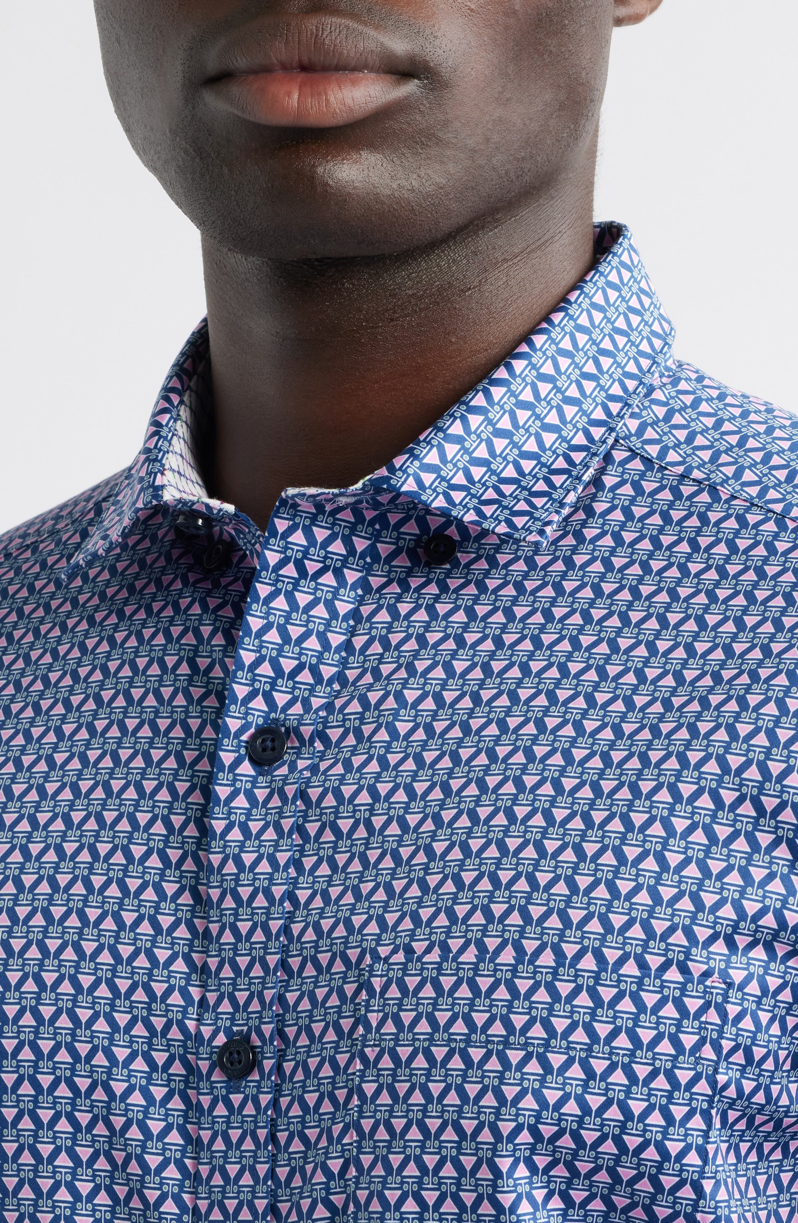 Martini Print Cotton Button-Up Shirt - image 2