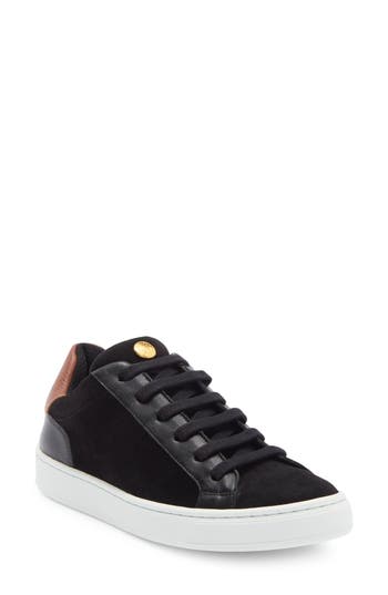 Longchamp Heel Patch Low Top Sneaker In Black