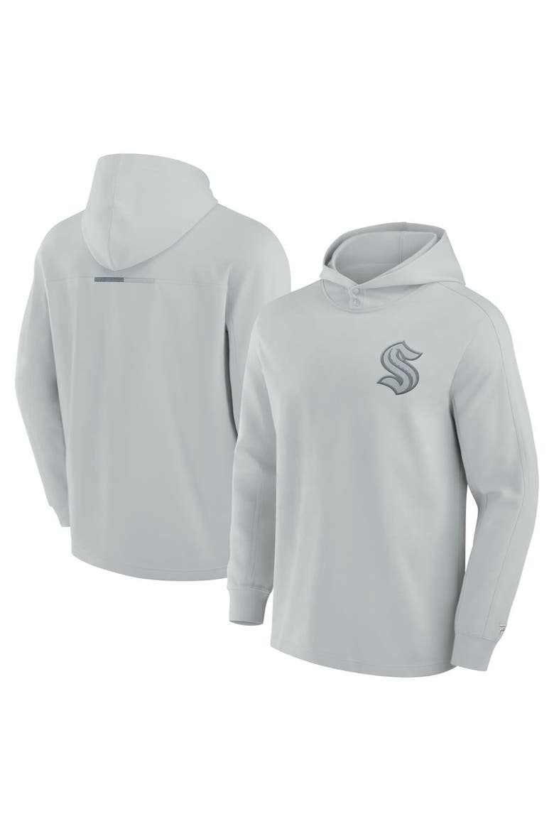 Men's Fanatics Gray Seattle Kraken Elements Lightweight Tri-Blend Fleece Hoodie, Main, color, Gray