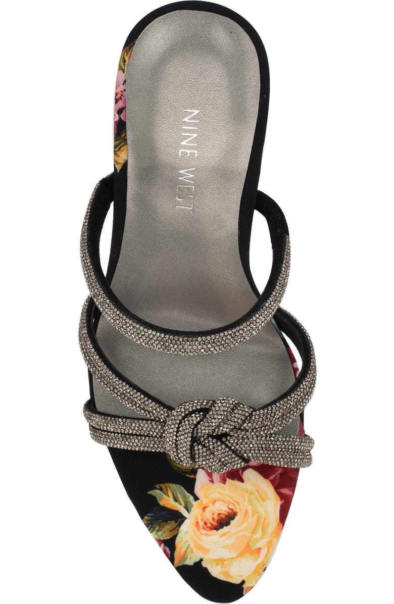 Nine West Unela Crystal Embellished Strap Sandal, Alternate, color, Black