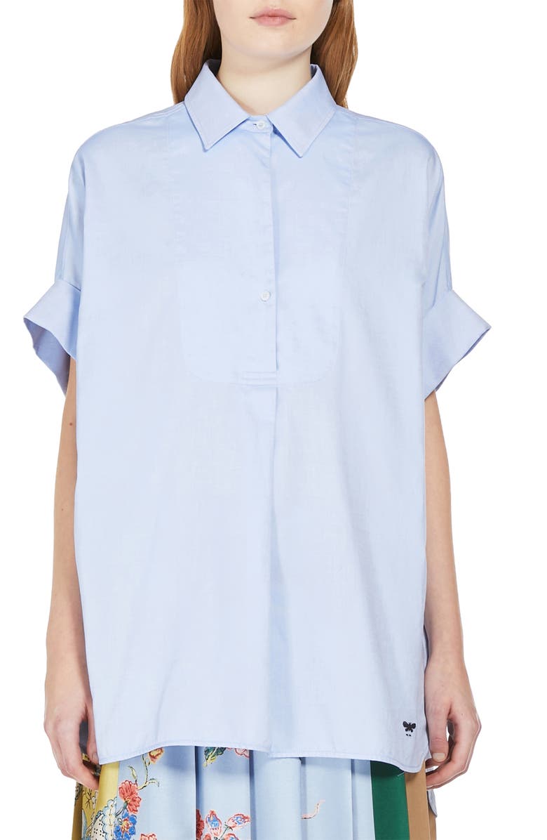 Weekend Max Mara Brema Short Sleeve Cotton Button-Up Shirt, Main, color,