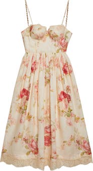 Zimmermann Roselight Picnic Linen Midi Sundress