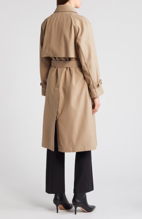 Theory Cotton Twill Trench Coat In Khaki