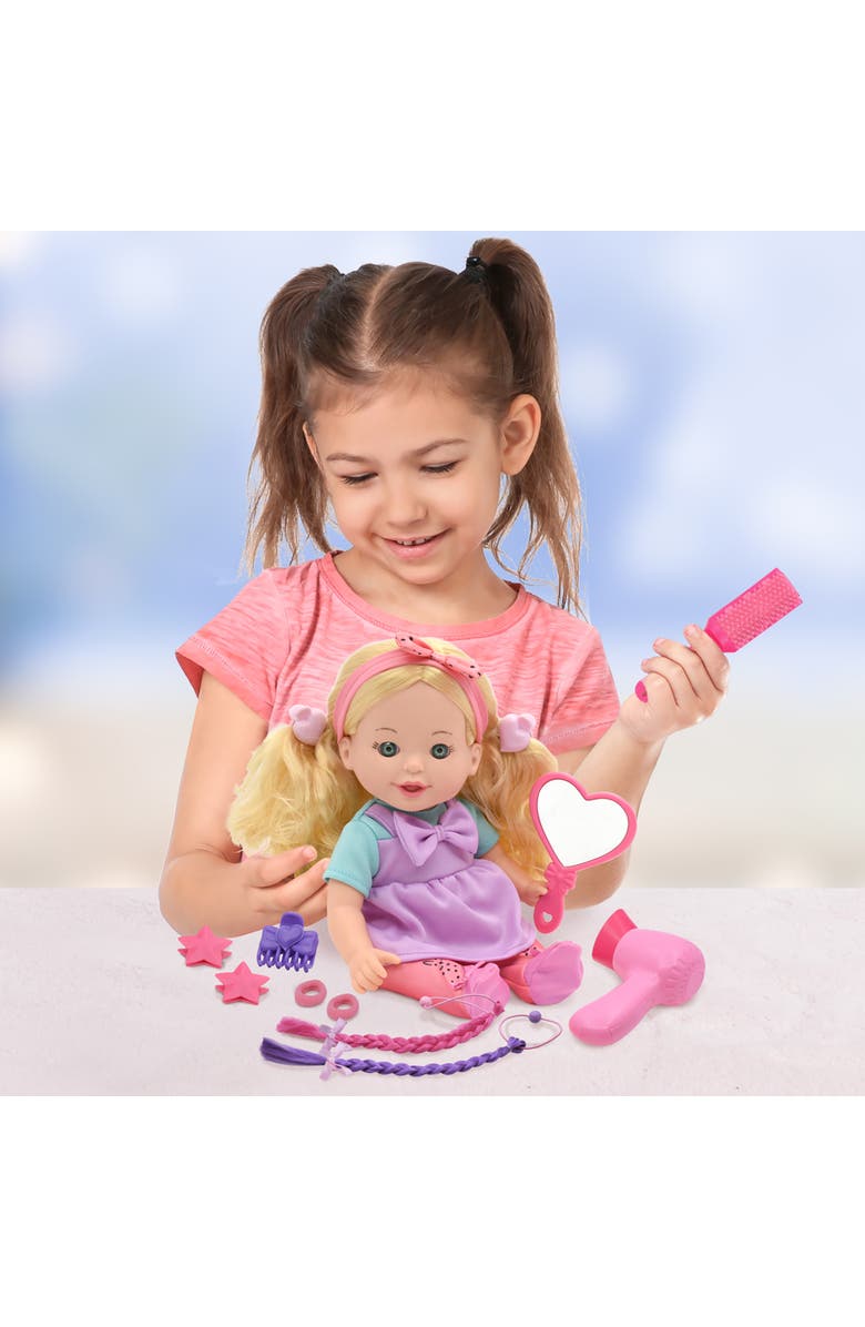 Lil Tots Talking Hair Styling Playset 16 Pc 12" Doll Playset, Alternate, color, Multicolored