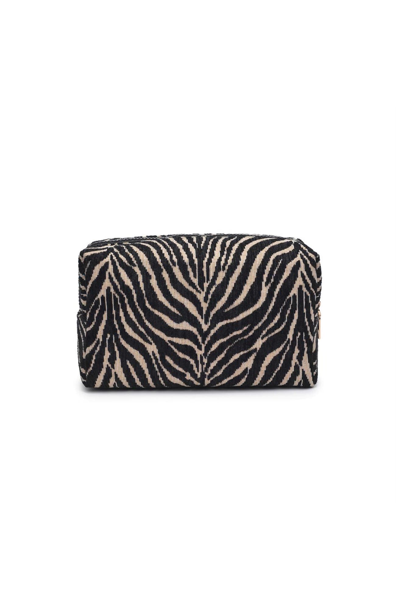 Zebrini Cosmetic & Travel Organizer Pouch, Alternate, color, Natural Black