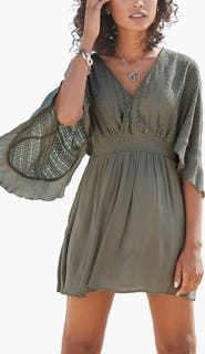 LASCANA Women's Flowy Lace Cover Up