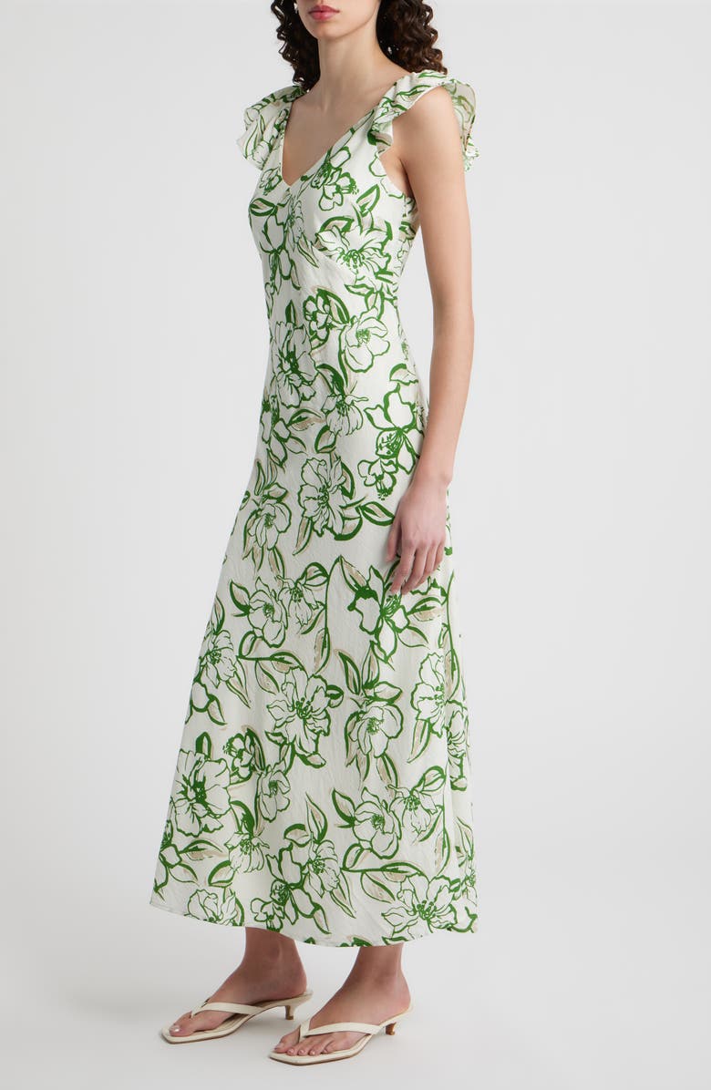 Sam Edelman Petal Sketch Maxi Dress, Alternate, color, Clover