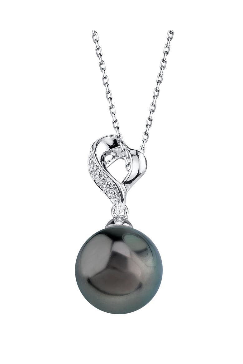 Tahitian South Sea Pearl & Diamond Melissa Pendant, Main, color, White Gold