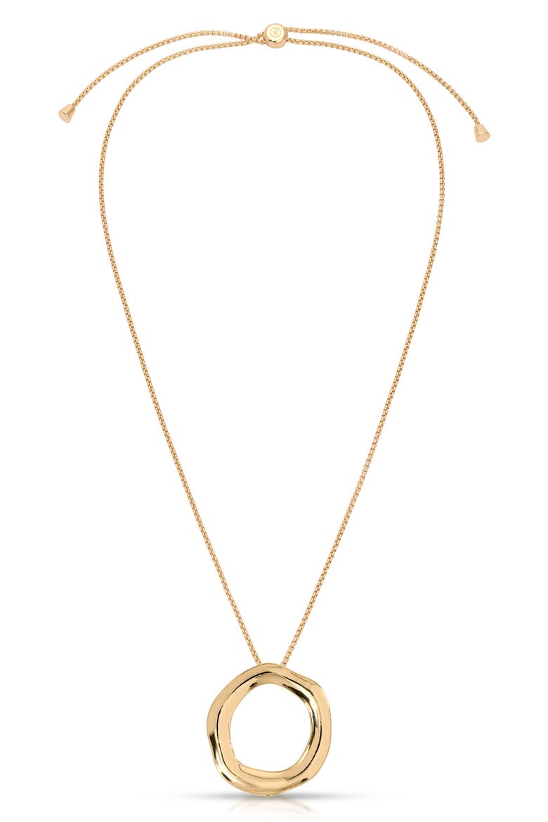 Open Circle Pendant Necklace, Main, color, GOLD