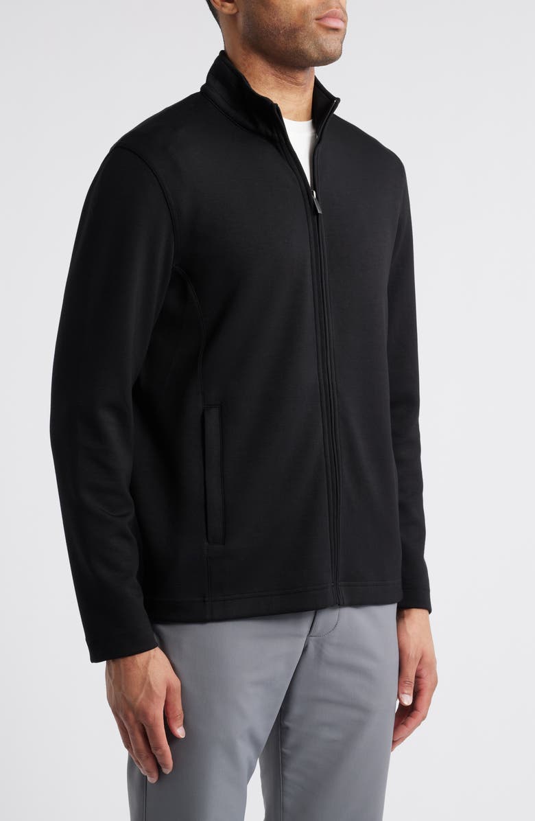 Johnston & Murphy Zip-Up Sweatshirt, Alternate, color, Black