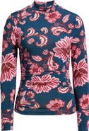 FARM Rio Flower Delicacy Ruched Jersey Top
