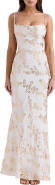 HOUSE OF CB Caprina Embroidered Floral Trumpet Gown