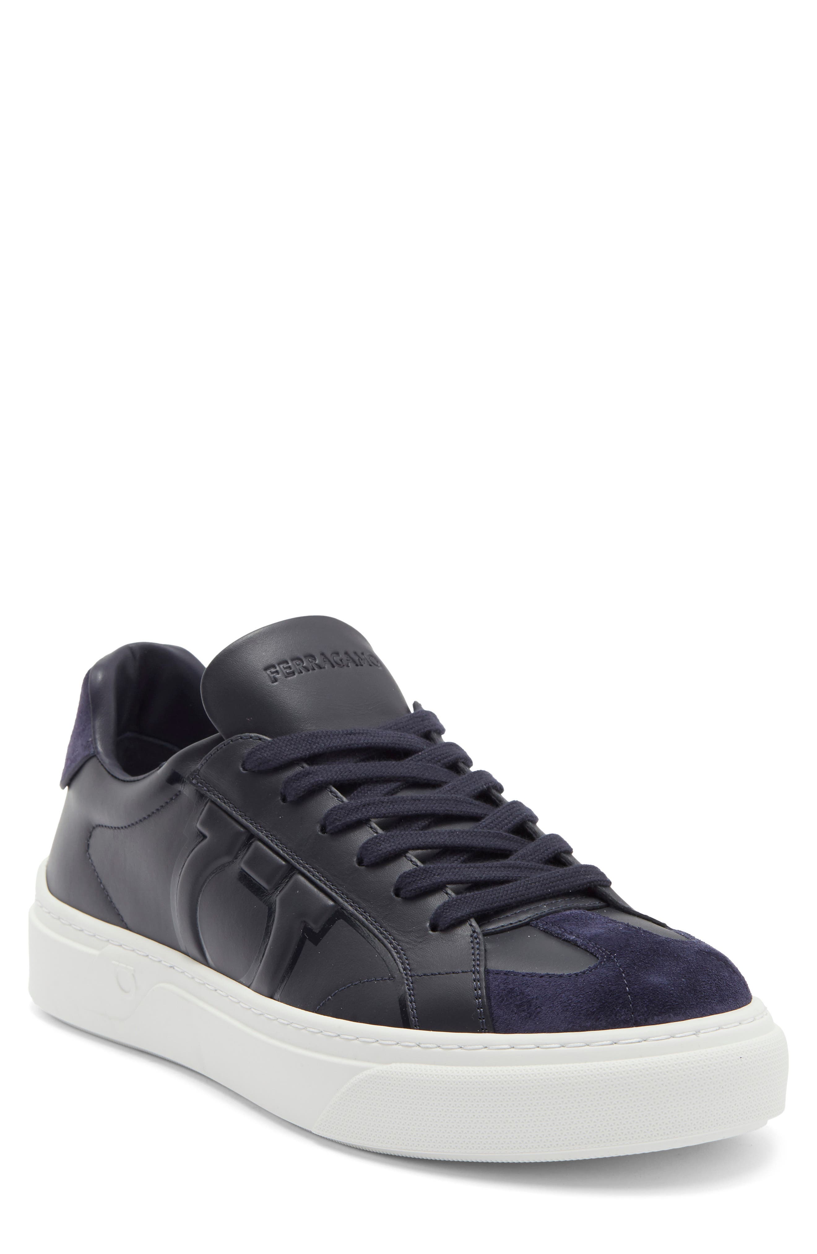 Thor Gancio Embossed Low Top Sneaker, Main, color, NAVY MIDNIGHT AL CAMPIONE