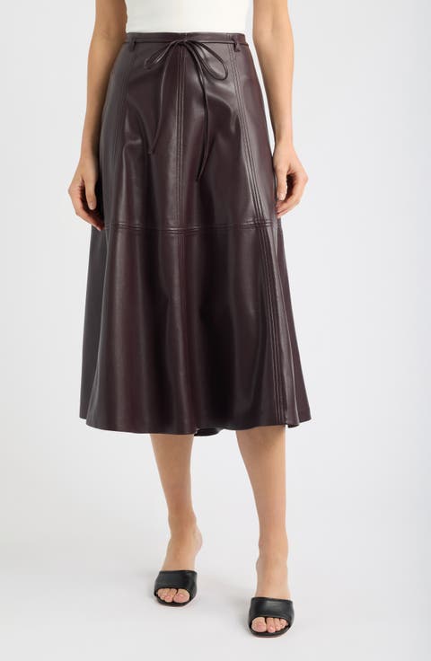 Mokpo Faux Leather Skirt