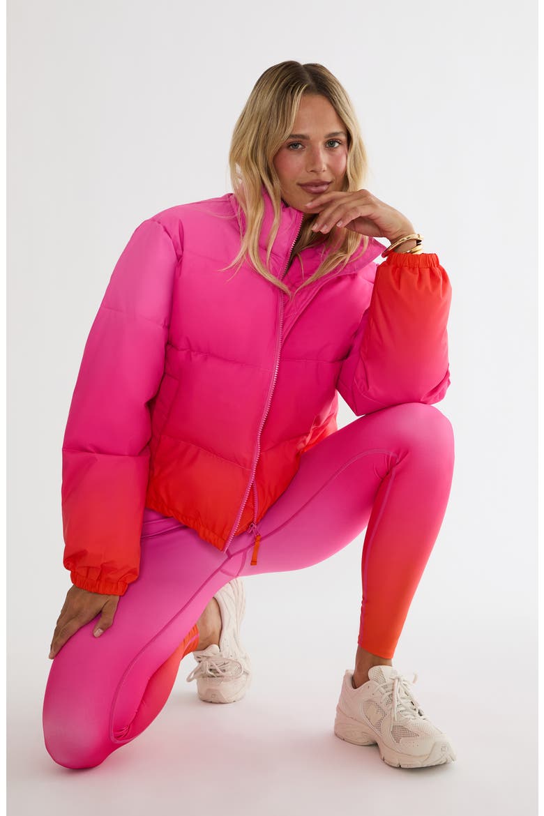 Jojo Puffer Jacket, Alternate, color, SUNSET RUSH