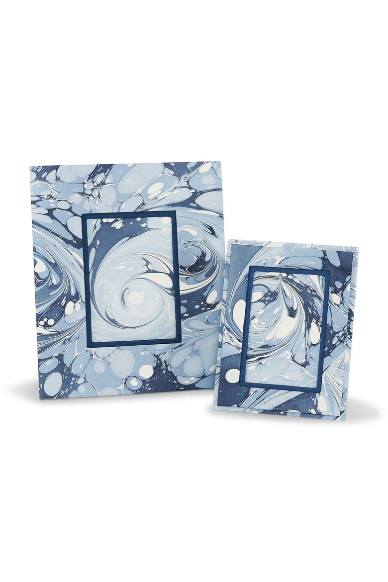 Hand-Marbled Picture Frame - 4x6, Alternate, color, Ocean Wave