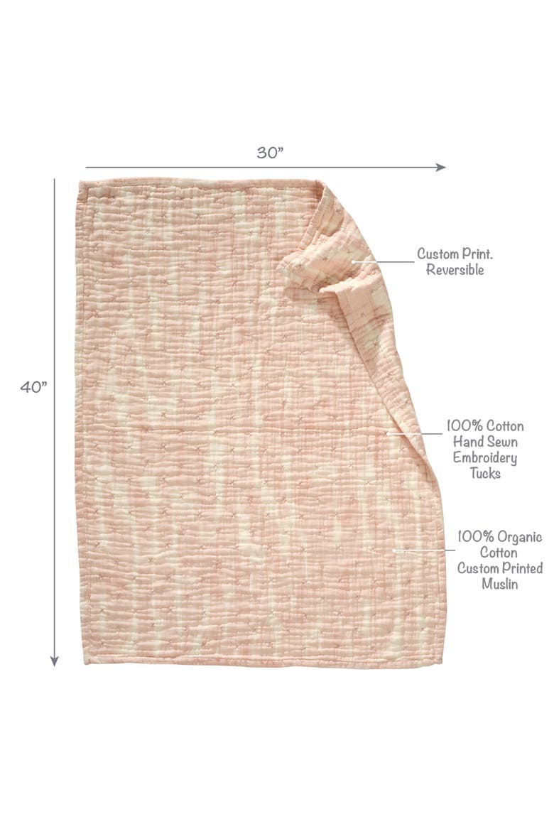 Signature Organic Pink Brush Stroke Baby/Toddler Coverlet, Alternate, color, Pink