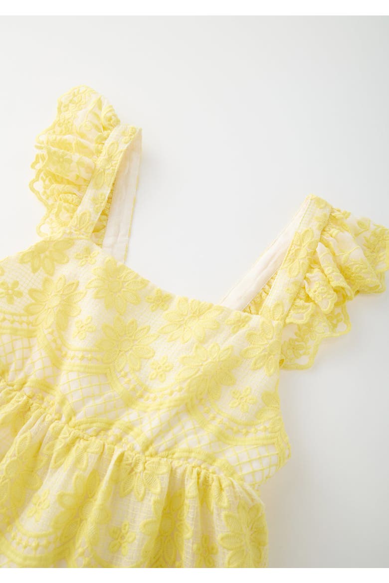 Kaia Lace Embroidered Maxi Dress, Alternate, color, Lemon