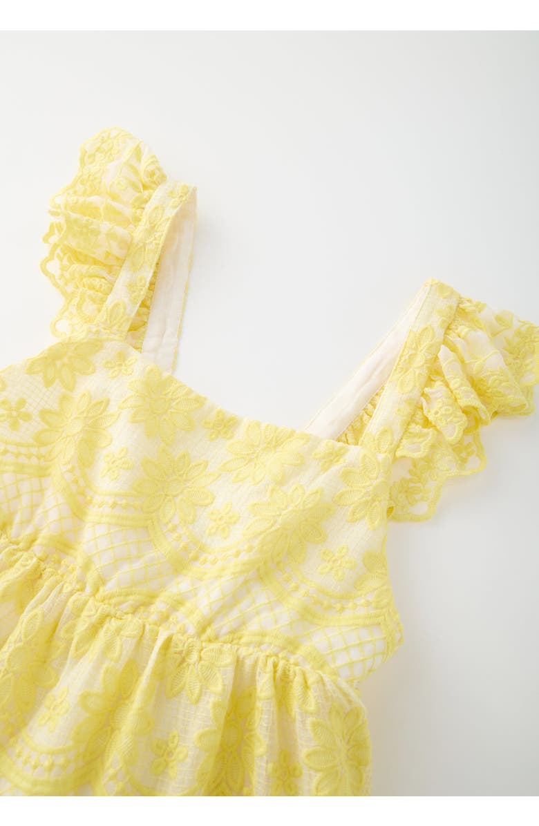 Marlo Kids Kaia Lace Embroidered Maxi Dress, Alternate, color, Lemon