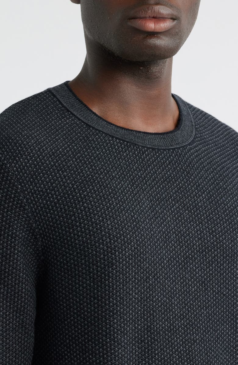 Nordstrom Texture Cotton & Cashmere Sweater, Alternate, color, Black- Grey Heather