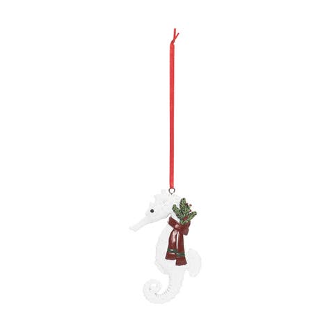 White Seahorse Ornament