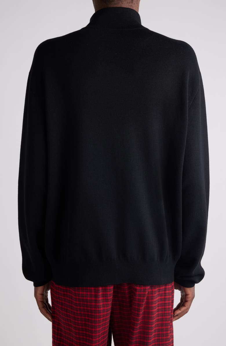 Balenciaga Cotton Blend Zip Cardigan, Alternate, color, 1000 Black
