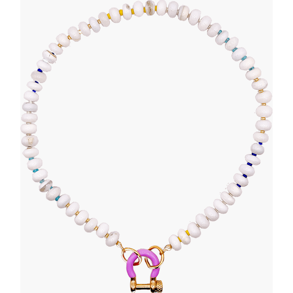 Shop Spicy Dan Poppi Gender Inclusive Opal Necklace In White