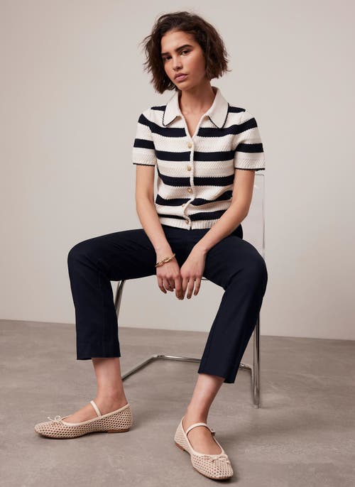 MINT VELVET MINT VELVET STRIPE COLLAR KNIT TEE